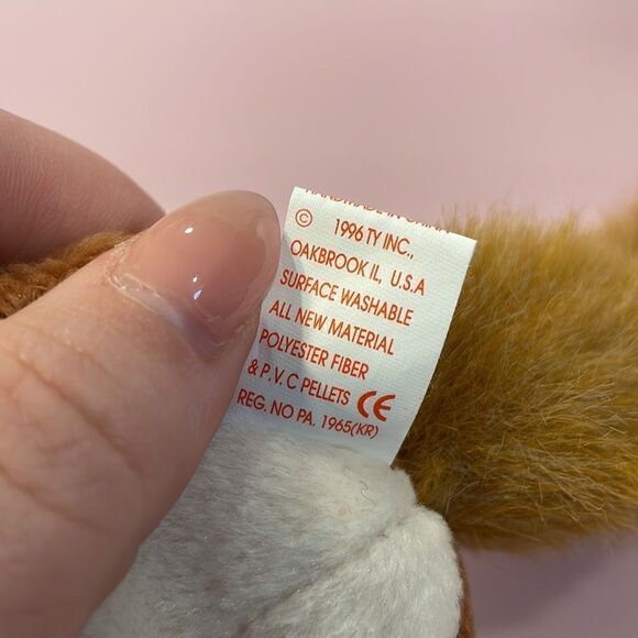 1996 Original Ty Beanie Baby Nuts the Squirrel Excellent Used Condition 6” tall - Picture 9 of 9